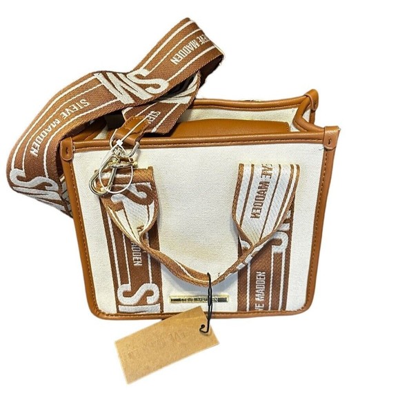 Steve Madden BWEBBER Satchel Crossbody Bag With AirPod Case Brown Tan Tik Tok - Picture 10 of 16